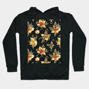 Gold Christmas Pattern Hoodie